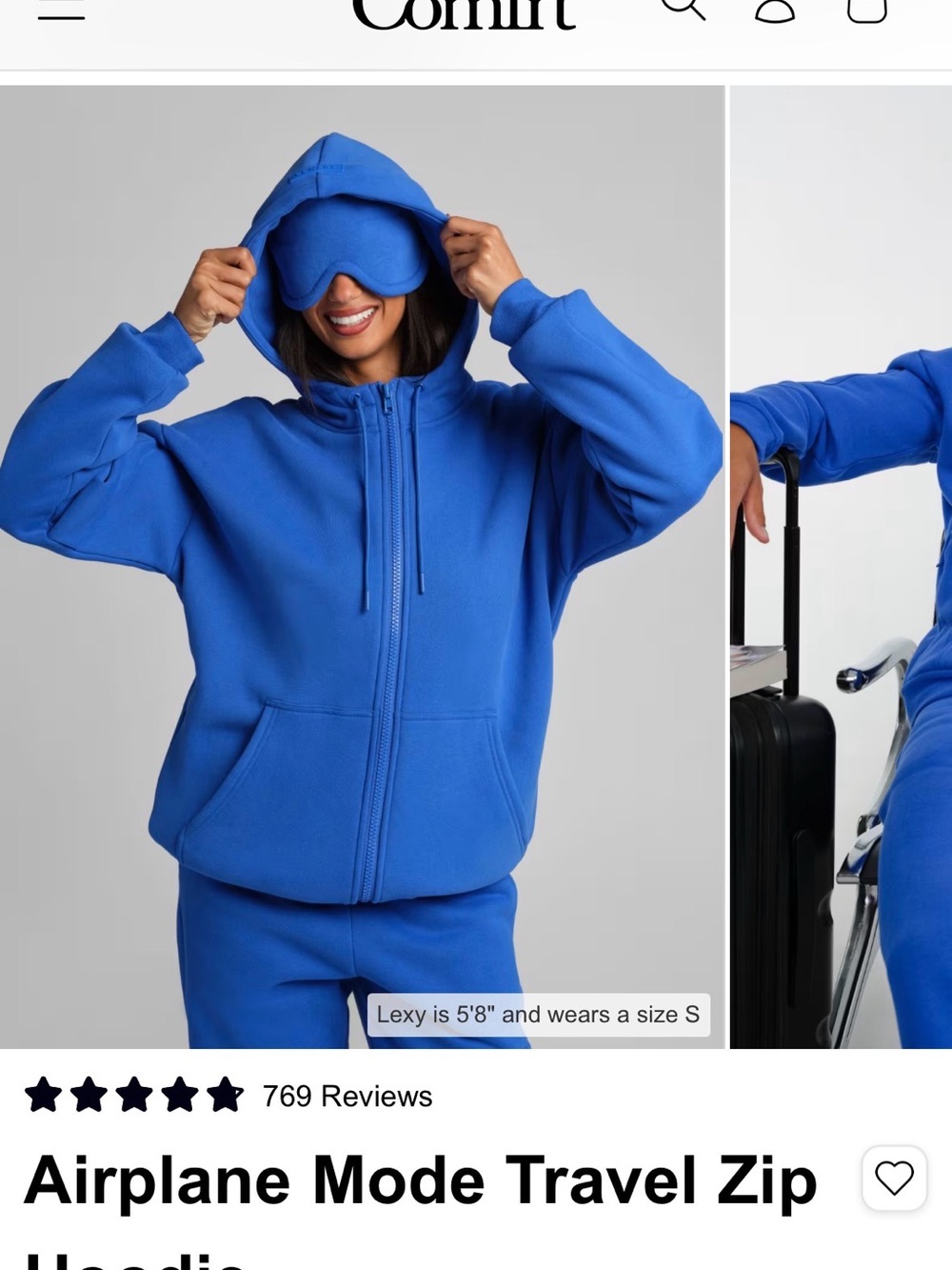 Airplane Mode Travel Zip Hoodie - Royal Blue